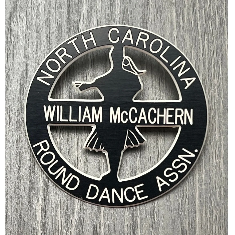 North Carolina Round Dance Assn William McCachern Vintage Name Badge Pin 3